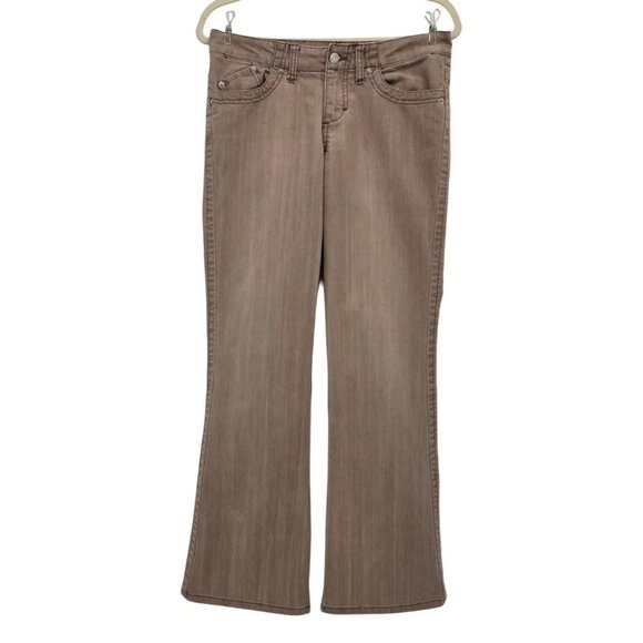 Vintage Let Me B. Bongo Juniors 7 Jeans Flared Light Brown Tan 90s Y2K Denim - Picture 10 of 10